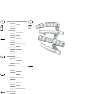​​​​​​​Sterling Silver CZ Four Row Crawler Studs