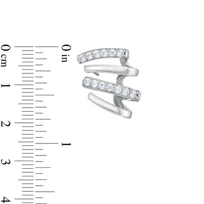 ​​​​​​​Sterling Silver CZ Four Row Crawler Studs