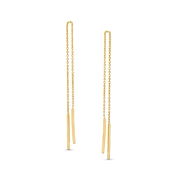 10K Gold Short Chain Threader Earrings