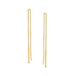10K Gold Short Chain Threader Earrings