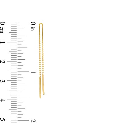 10K Gold Short Chain Threader Earrings