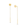 Thumbnail Image 1 of 10K Gold Circle Post Chain Drop Earrings