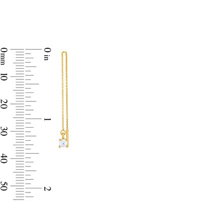 ​​​​​​​10K Gold CZ Threader Earrings