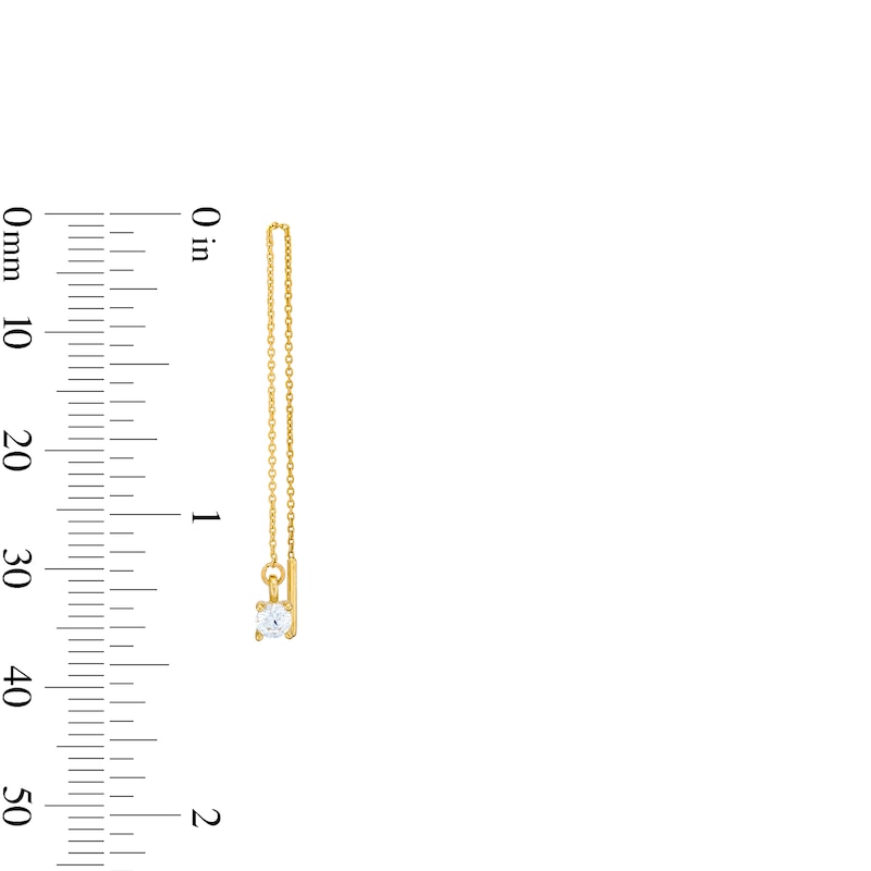 Main Image 3 of ​​​​​​​10K Gold CZ Threader Earrings