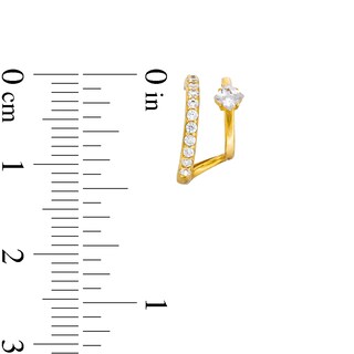 10K Gold CZ Double Hoops