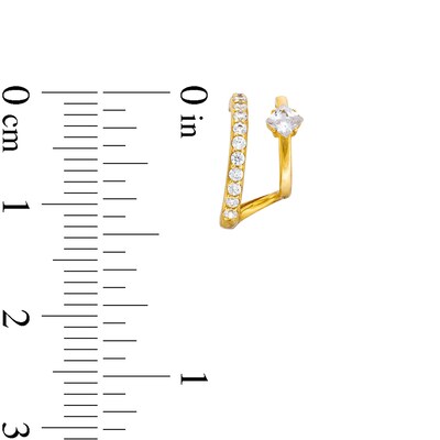 10K Gold CZ Double Hoops