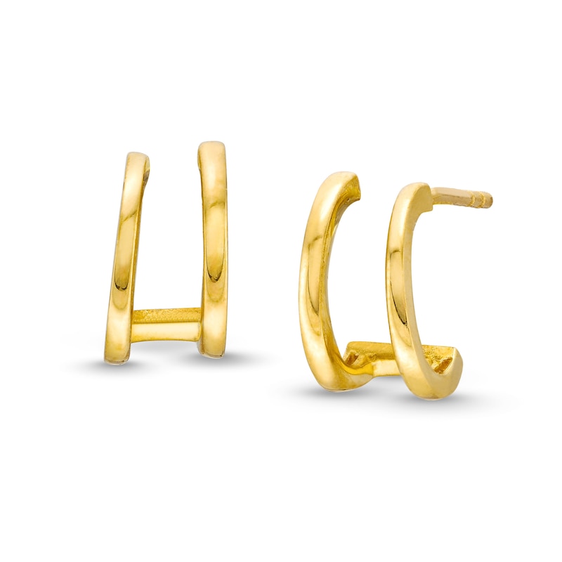 10K Gold Double Hoop Earrings