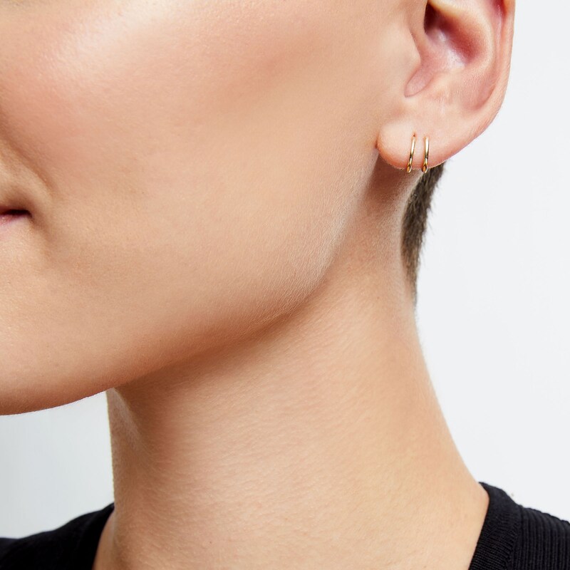 10K Gold Double Hoop Earrings