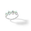 Thumbnail Image 1 of Sterling Silver Simulated Opal and CZ Marquise Stones Ring - Size 7