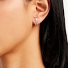 Thumbnail Image 1 of Sterling Silver Simulated Opal and CZ Oval Link Studs