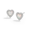 Thumbnail Image 0 of Sterling Silver Simulated Opal and CZ Heart Studs