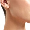 10K Gold CZ Three-Stone J Hoops