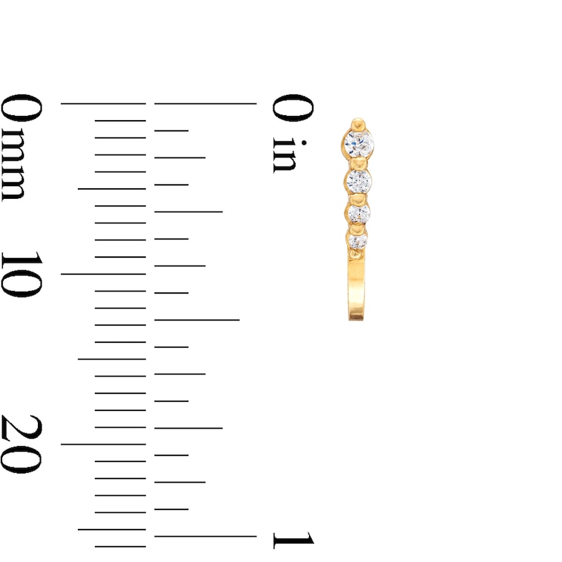 Main Image 4 of 10K Gold Graduated CZ J Hoops