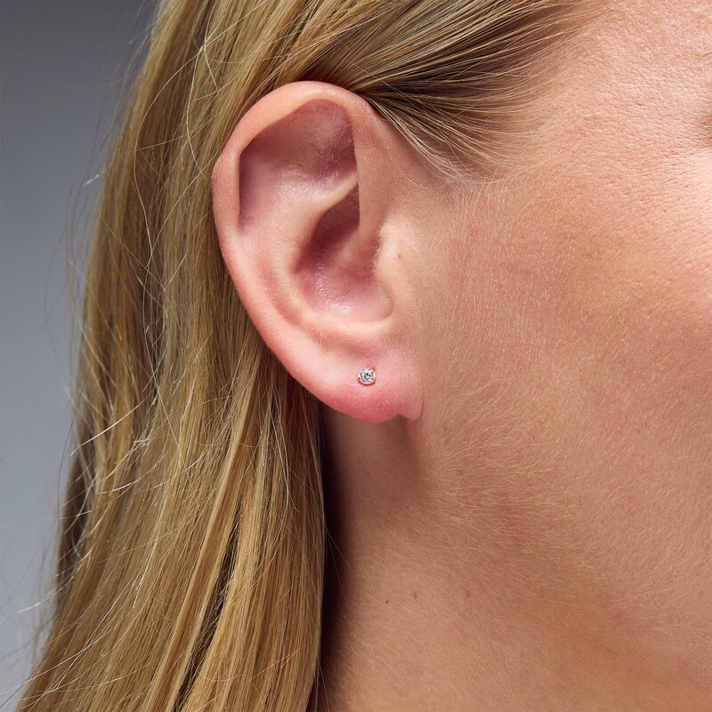 Main Image 2 of 14K Solid Gold 3mm CZ Solitaire Martini Studs