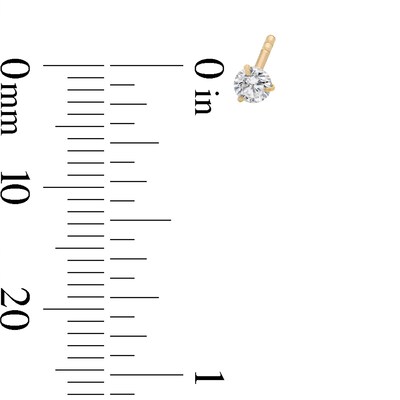14K Solid Gold 3mm CZ Solitaire Martini Studs