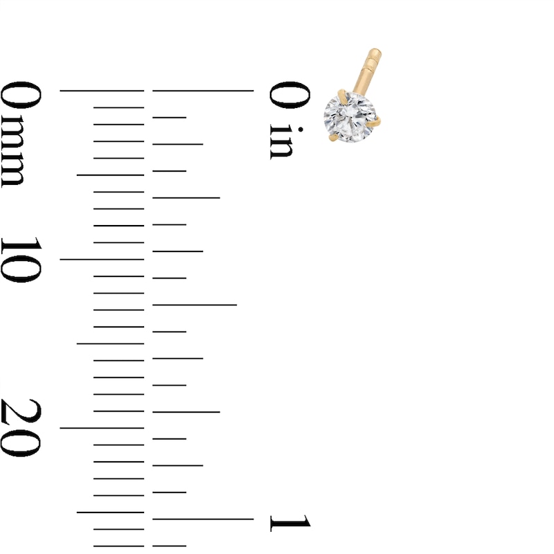 Main Image 4 of 14K Solid Gold 3mm CZ Solitaire Martini Studs