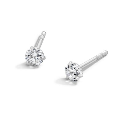 14K Solid White Gold 3mm CZ Solitaire Martini Studs