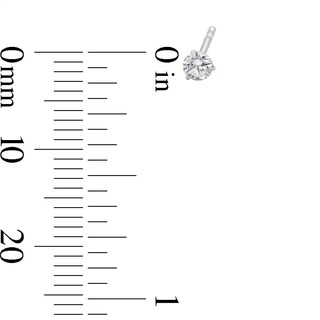 14K Solid White Gold 3mm CZ Solitaire Martini Studs