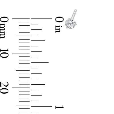 14K Solid White Gold 3mm CZ Solitaire Martini Studs