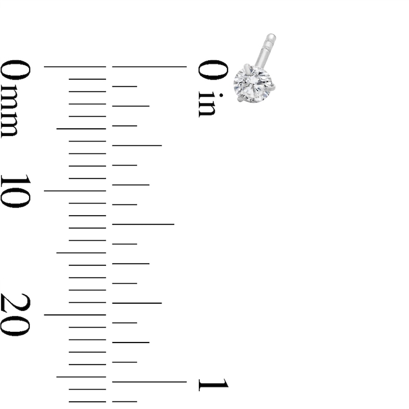 Main Image 4 of 14K Solid White Gold 3mm CZ Solitaire Martini Studs