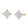 Thumbnail Image 0 of 10K Solid Gold 1/10 CT. T.W. Diamond Square Studs