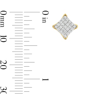 10K Solid Gold 1/10 CT. T.W. Diamond Square Studs