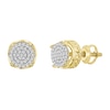 Thumbnail Image 0 of 10K Solid Gold 1/6 CT. T.W. Diamond Cuban Chain Round Studs