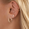 Thumbnail Image 3 of 10K Solid Gold Simulated Opal Six Stone Huggies