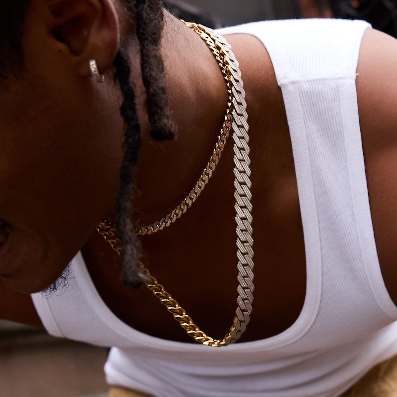 Main Image 4 of 14K Gold Plated Diamond Accent Chunky Chain Choker