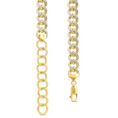 14K Gold Plated 1/20 CT. T.W. Diamond Chunky Link Chain Choker