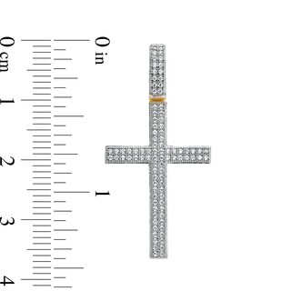 10K Solid Gold 1/4 CT. T.W. Diamond Pavé Cross Charm