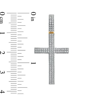 10K Solid Gold 1/4 CT. T.W. Diamond Pavé Cross Charm
