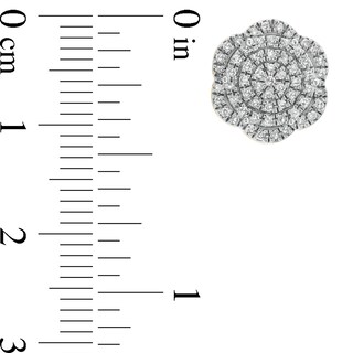 10K Solid Gold 1/6 CT. T.W. Diamond Pavé Cluster Studs