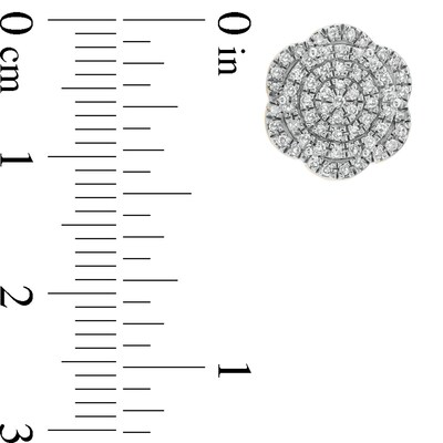 10K Solid Gold 1/6 CT. T.W. Diamond Pavé Cluster Studs