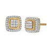 Thumbnail Image 1 of 10K Solid Gold 1/4 CT. T.W. Diamond Raised Edge Square Studs