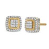 Thumbnail Image 0 of 10K Solid Gold 1/4 CT. T.W. Diamond Raised Edge Square Studs