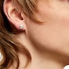 Thumbnail Image 2 of 10K Solid Gold 1/4 CT. T.W. Diamond Raised Edge Square Studs