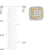 Thumbnail Image 3 of 10K Solid Gold 1/4 CT. T.W. Diamond Raised Edge Square Studs