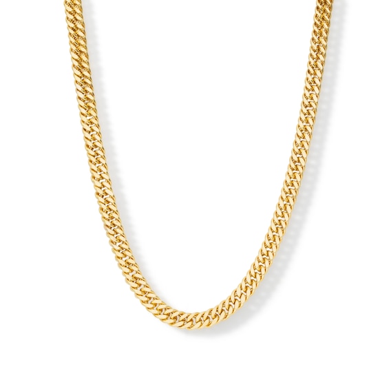 10K Semi-Solid Gold Diamond-Cut Double Curb Chain Made in Italy