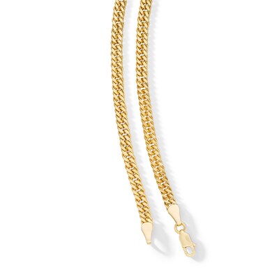 10K Semi-Solid Gold Diamond-Cut Double Curb Chain Made in Italy
