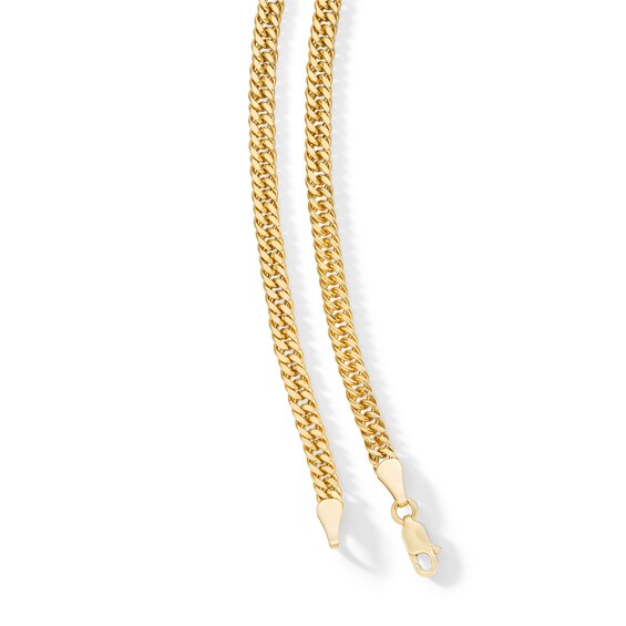 10K Semi-Solid Gold Diamond-Cut Double Curb Chain Made in Italy