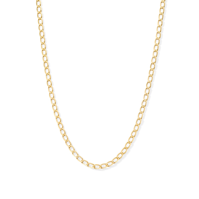 10K Solid Gold Open Curb Chain Made in Italy