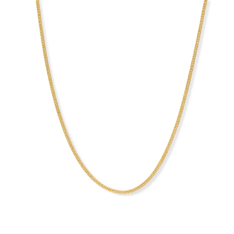 14K Hollow Gold Diamond-Cut Double Curb Chain