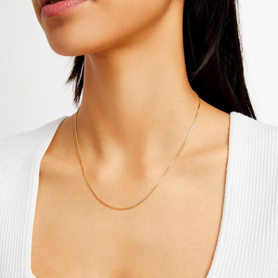 14K Hollow Gold Diamond-Cut Box Chain