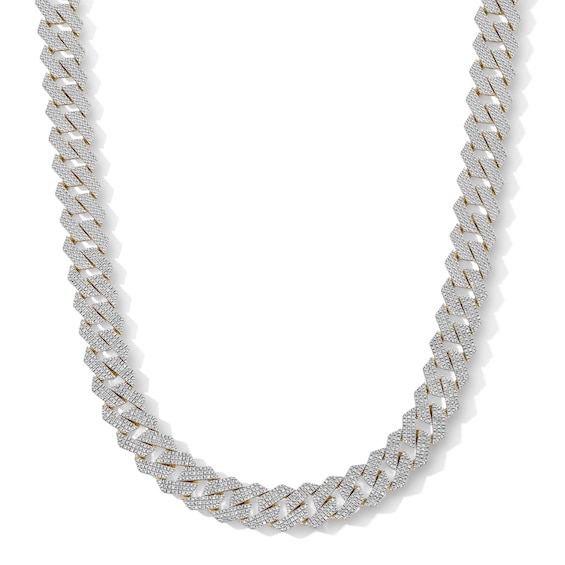 14K Gold Plated 1 CT. T.W. Diamond Angular Curb Link Necklace - 20"