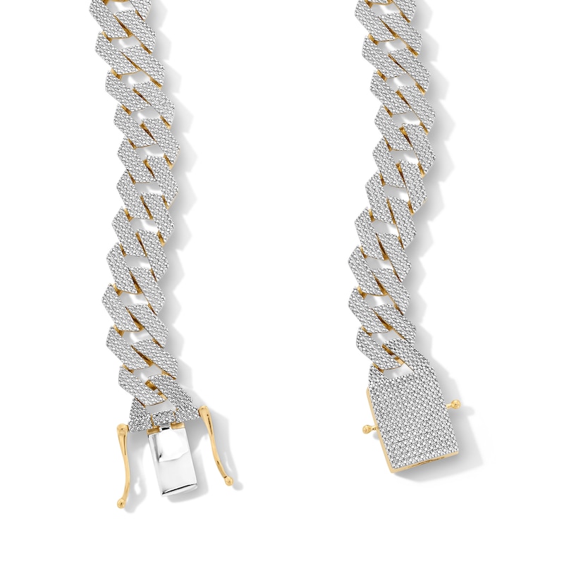 Main Image 3 of 14K Gold Plated 1 CT. T.W. Diamond Angular Curb Link Necklace - 20"