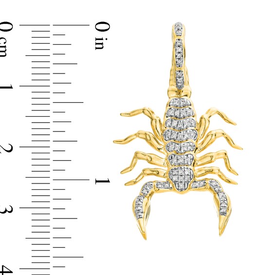 ​​​​​​​​​​​​​​10K Solid Gold 1/10 CT. T.W. Diamond Scorpion Charm