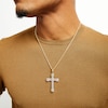 Thumbnail Image 1 of ​​​​​​​10K Solid Gold 1/2 CT. T.W. Diamond Large Chain Cross Charm