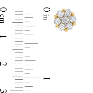 10K Gold 1/6 CT. T.W. Diamond Flower Cluster Studs
