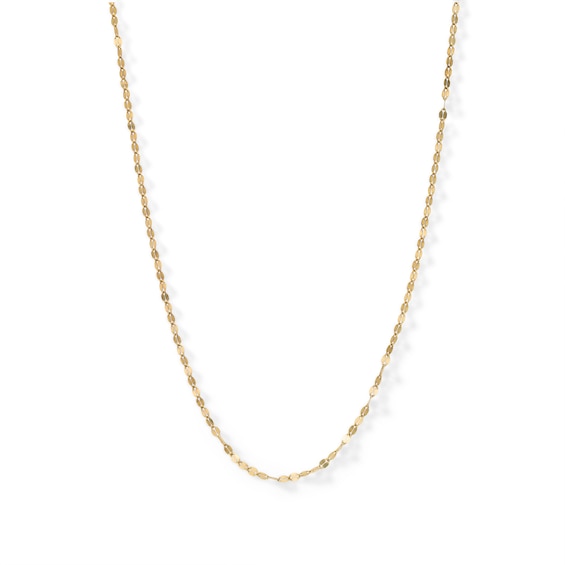 10K Solid Gold Mirror Chain Made in Italy